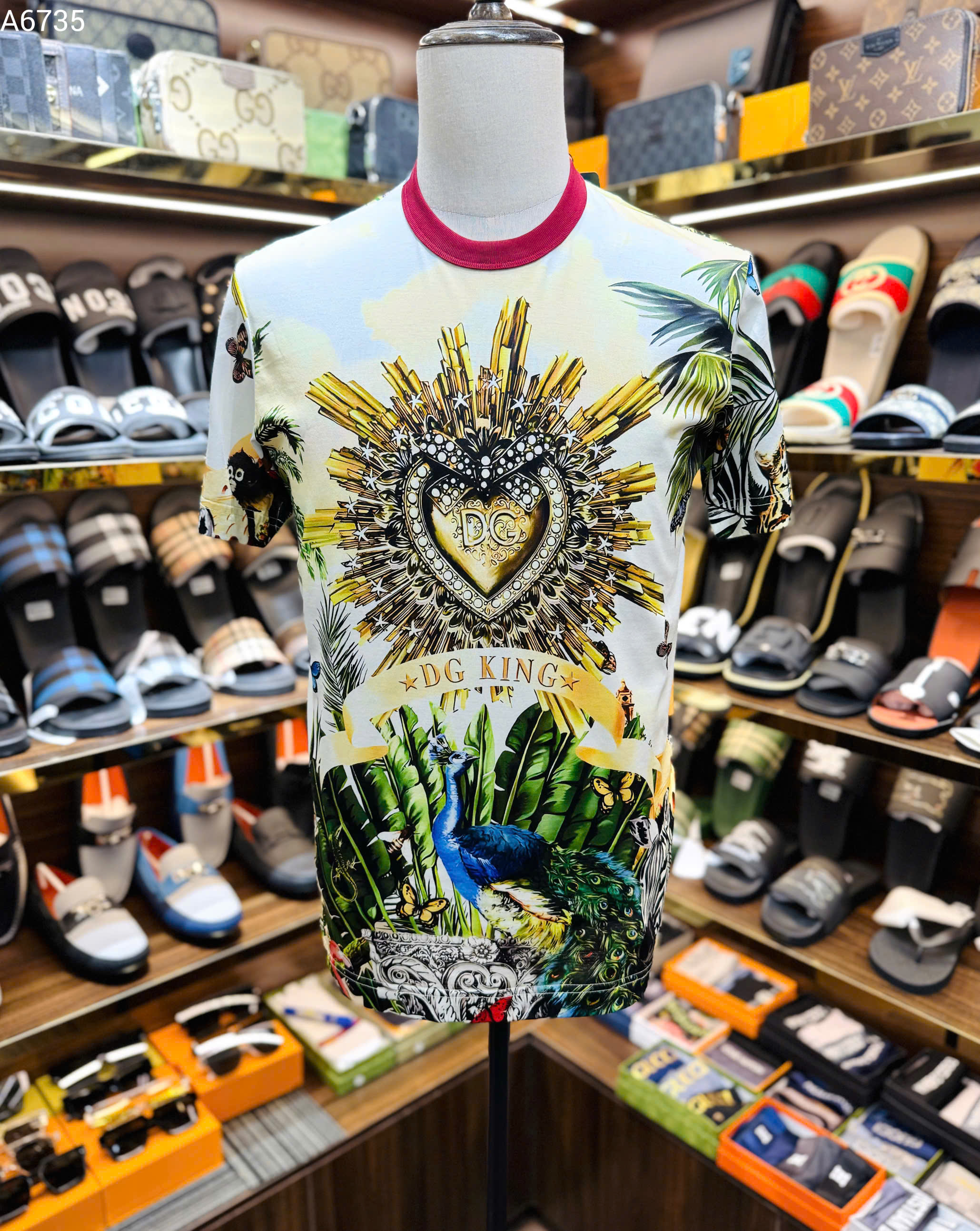 Áo phông T-shirt Dolce Gabbana DG họa tiết màu sắc Like Auth on web LK MK