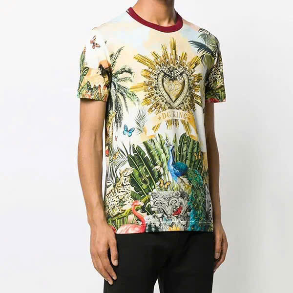 Áo phông T-shirt Dolce Gabbana DG họa tiết màu sắc Like Auth on web LK MK