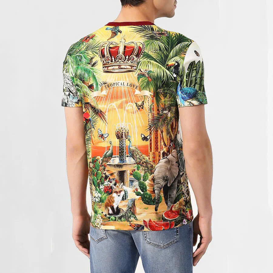 Áo phông T-shirt Dolce Gabbana DG họa tiết màu sắc Like Auth on web LK MK