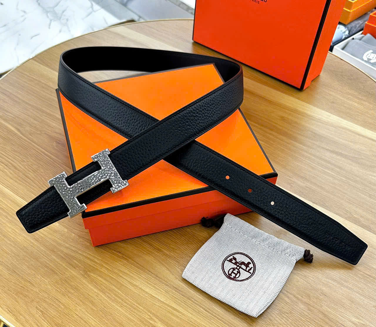 Thắt lưng, dây nịt, belt Hermes HM nhám sần Like Auth 1-1 on web fullbox LK