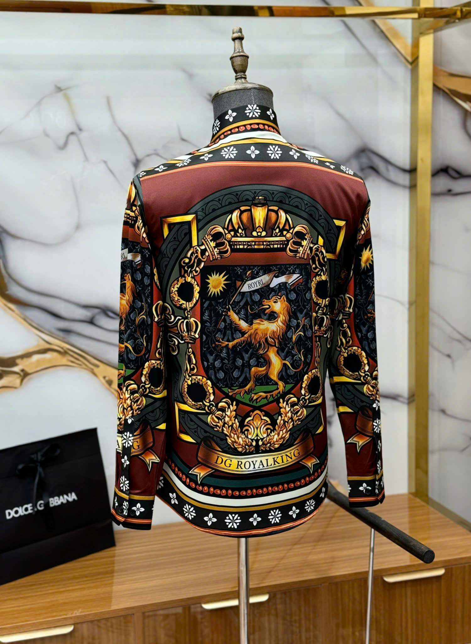 Áo sơ mi dài tay Dolce Gabbana DG họa tiết sử tử Like Auth on web CD