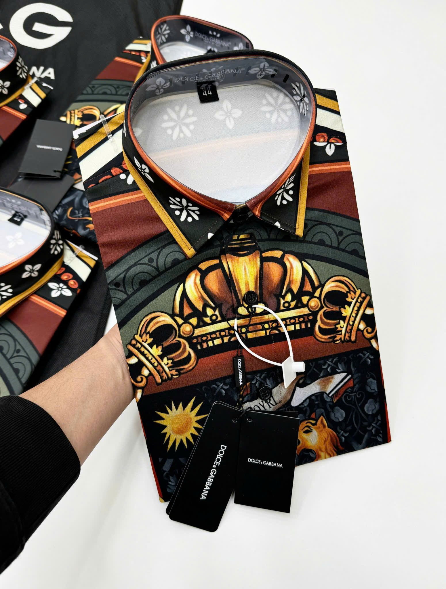 Áo sơ mi dài tay Dolce Gabbana DG họa tiết sử tử Like Auth on web CD