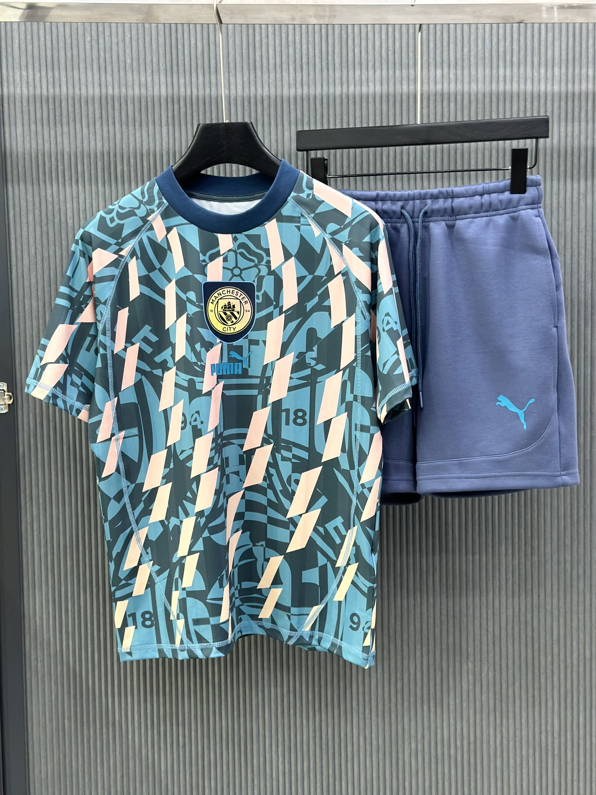 Bộ, Set hè Puma PM Xanh ô trắng Like Auth on web VTN