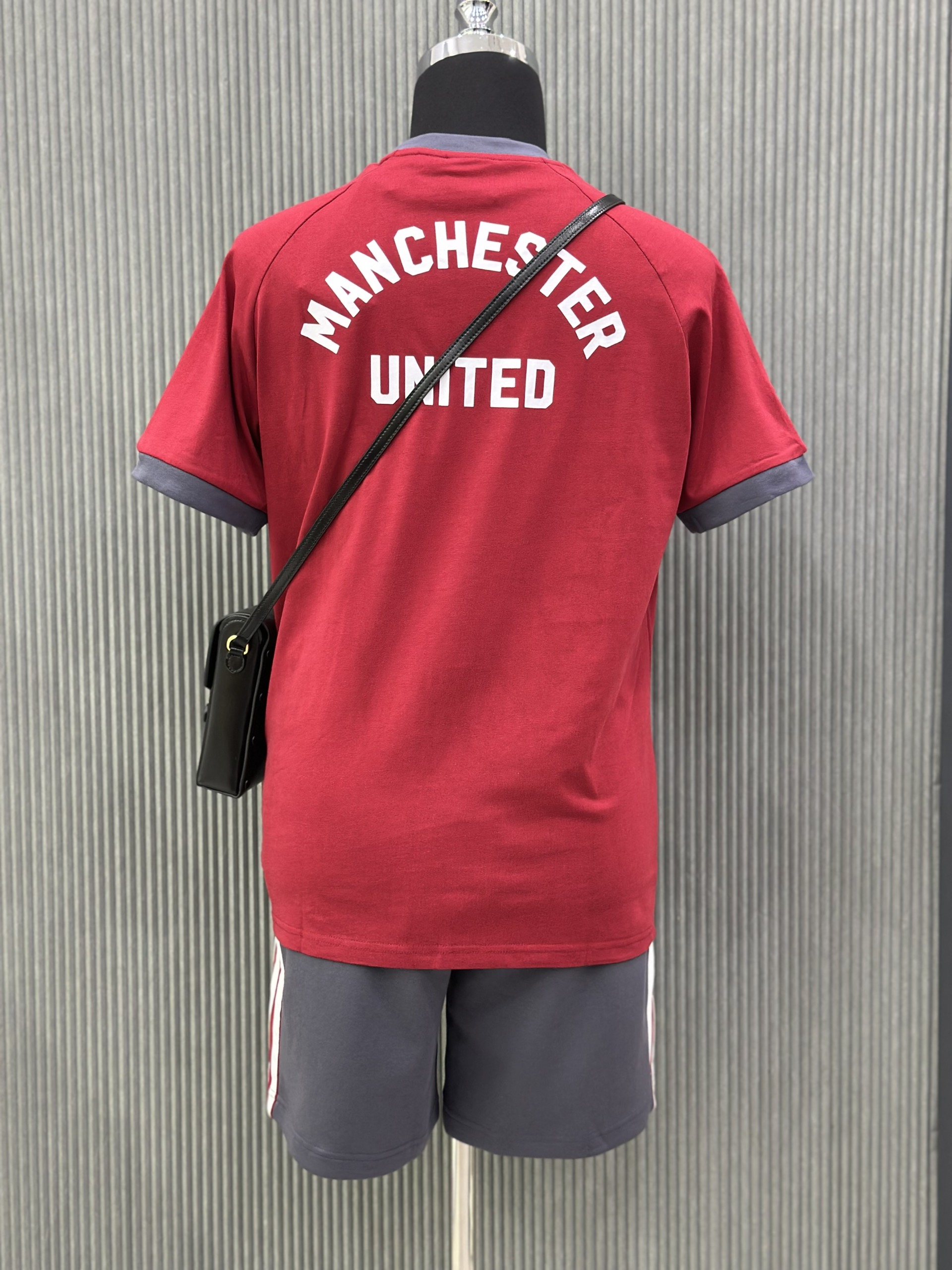Bộ, Set hè Adidas A Đỏ phối Xám logo chữ kẻ sọc Trắng Like Auth on web VTN