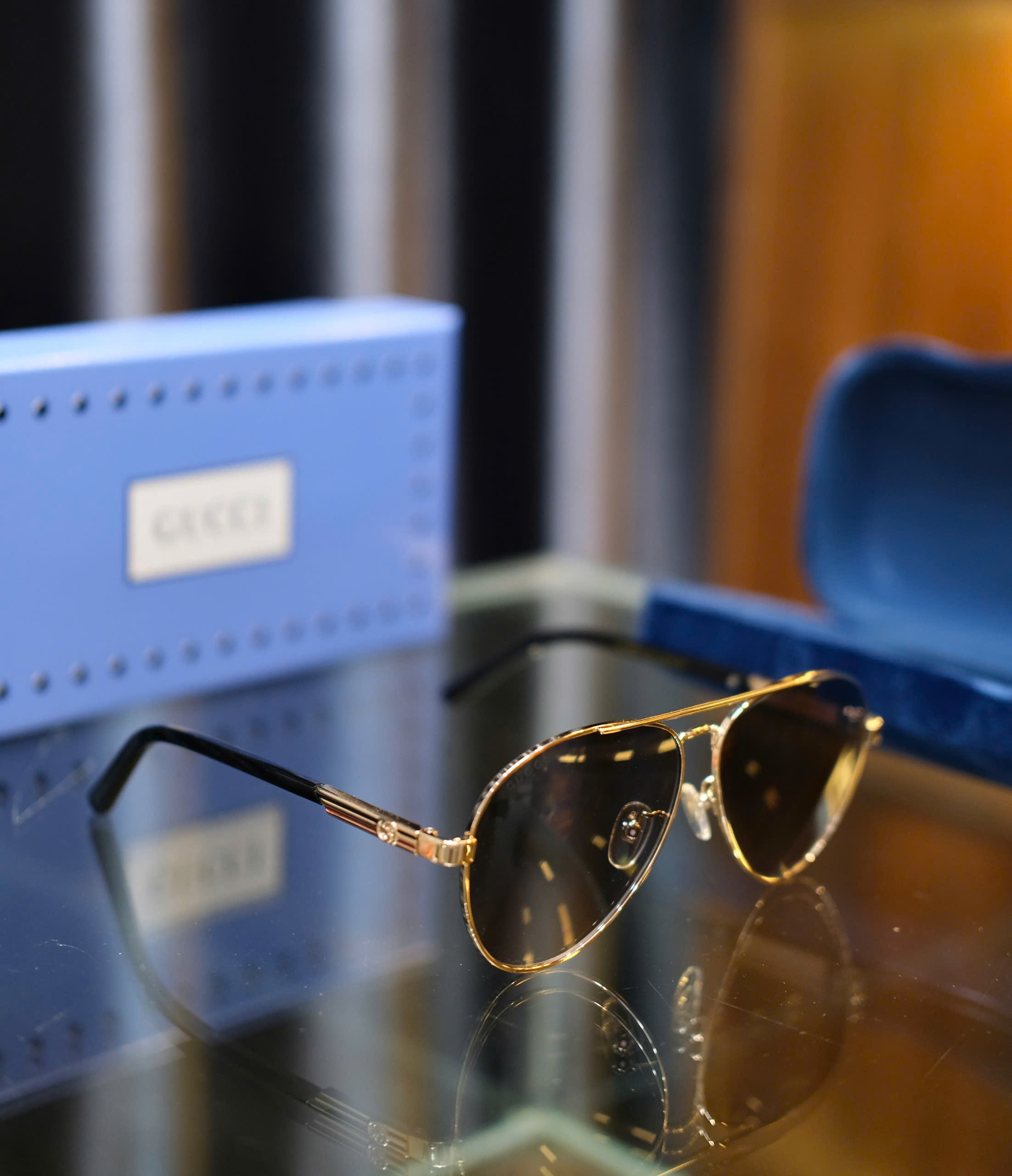Kính mắt thời trang Gucci GC Đen gọng kim loại Vàng Like Auth on web fullbox DDT