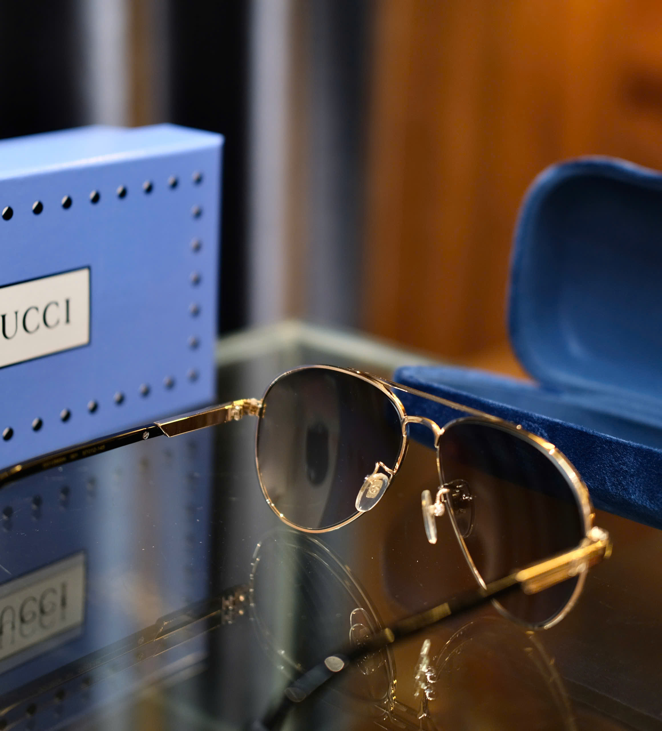 Kính mắt thời trang Gucci GC Đen gọng kim loại Vàng Like Auth on web fullbox DDT