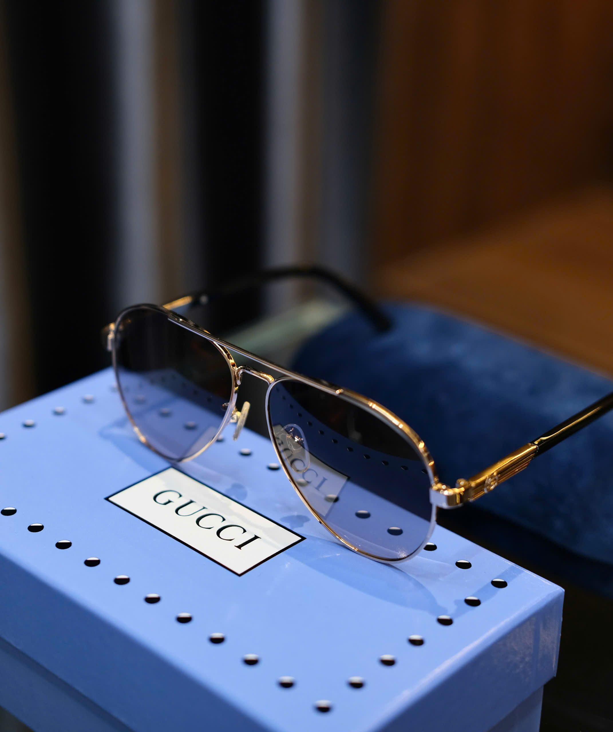 Kính mắt thời trang Gucci GC Đen gọng kim loại Vàng Like Auth on web fullbox DDT