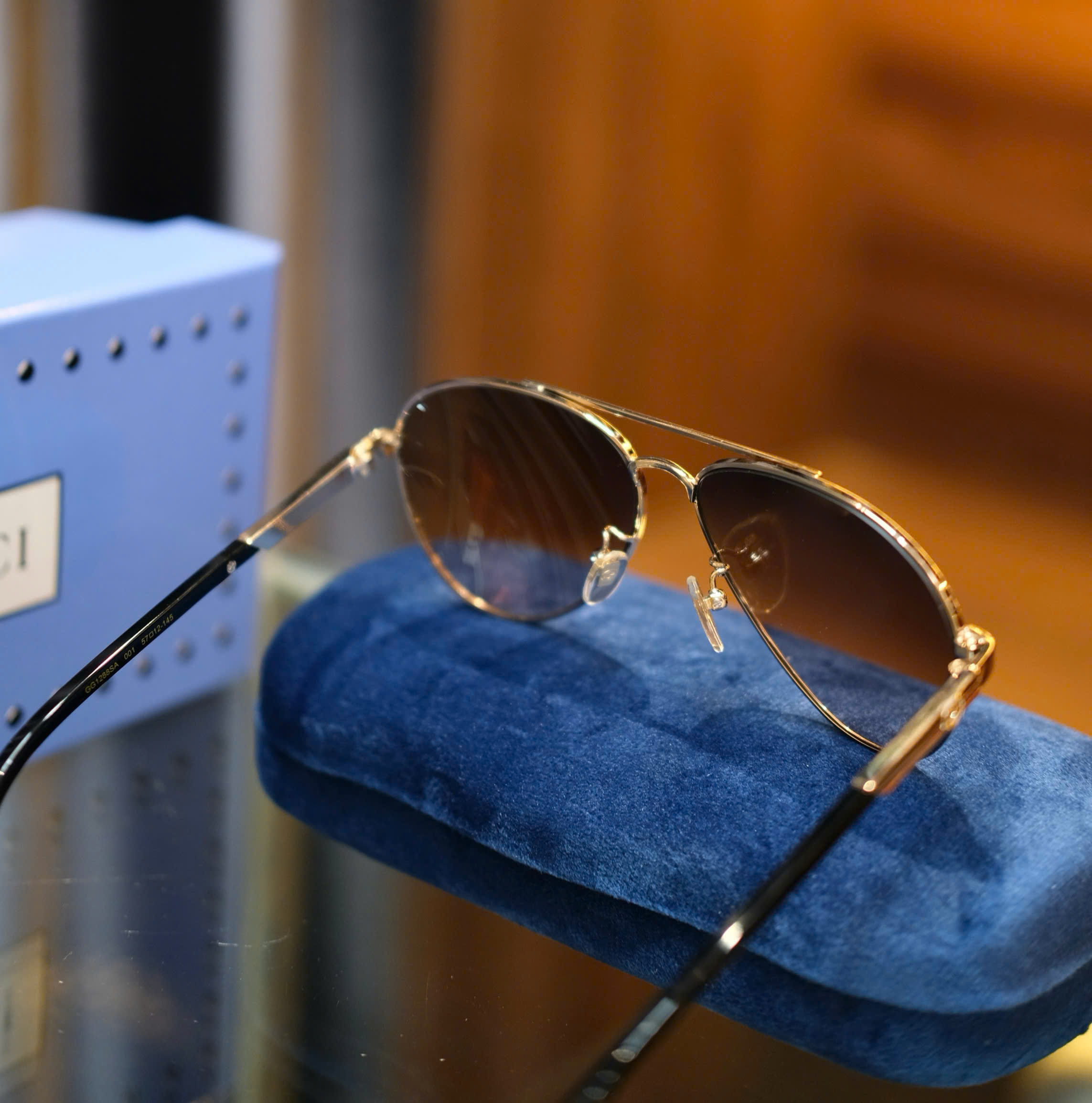 Kính mắt thời trang Gucci GC Đen gọng kim loại Vàng Like Auth on web fullbox DDT