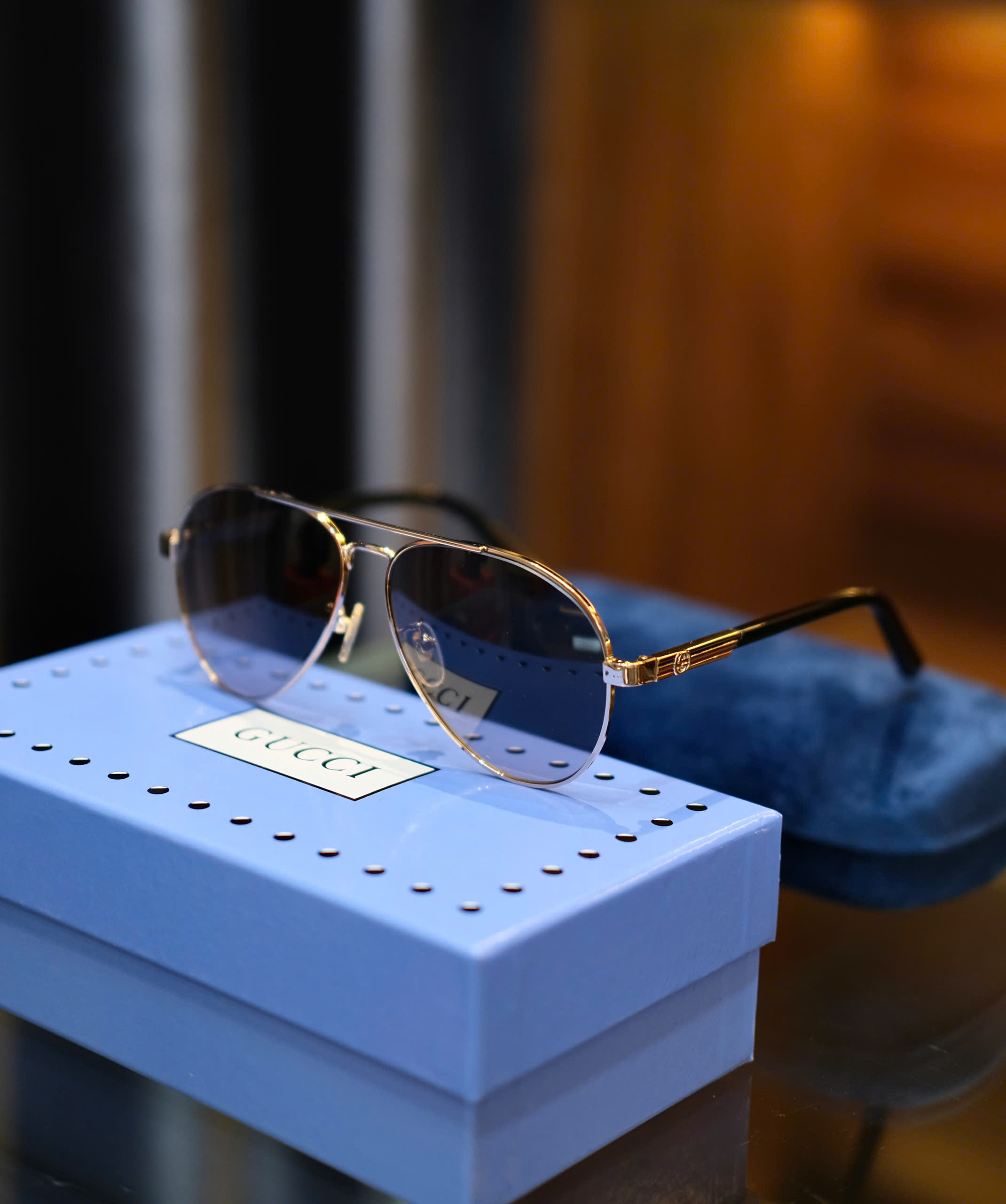 Kính mắt thời trang Gucci GC Đen gọng kim loại Vàng Like Auth on web fullbox DDT