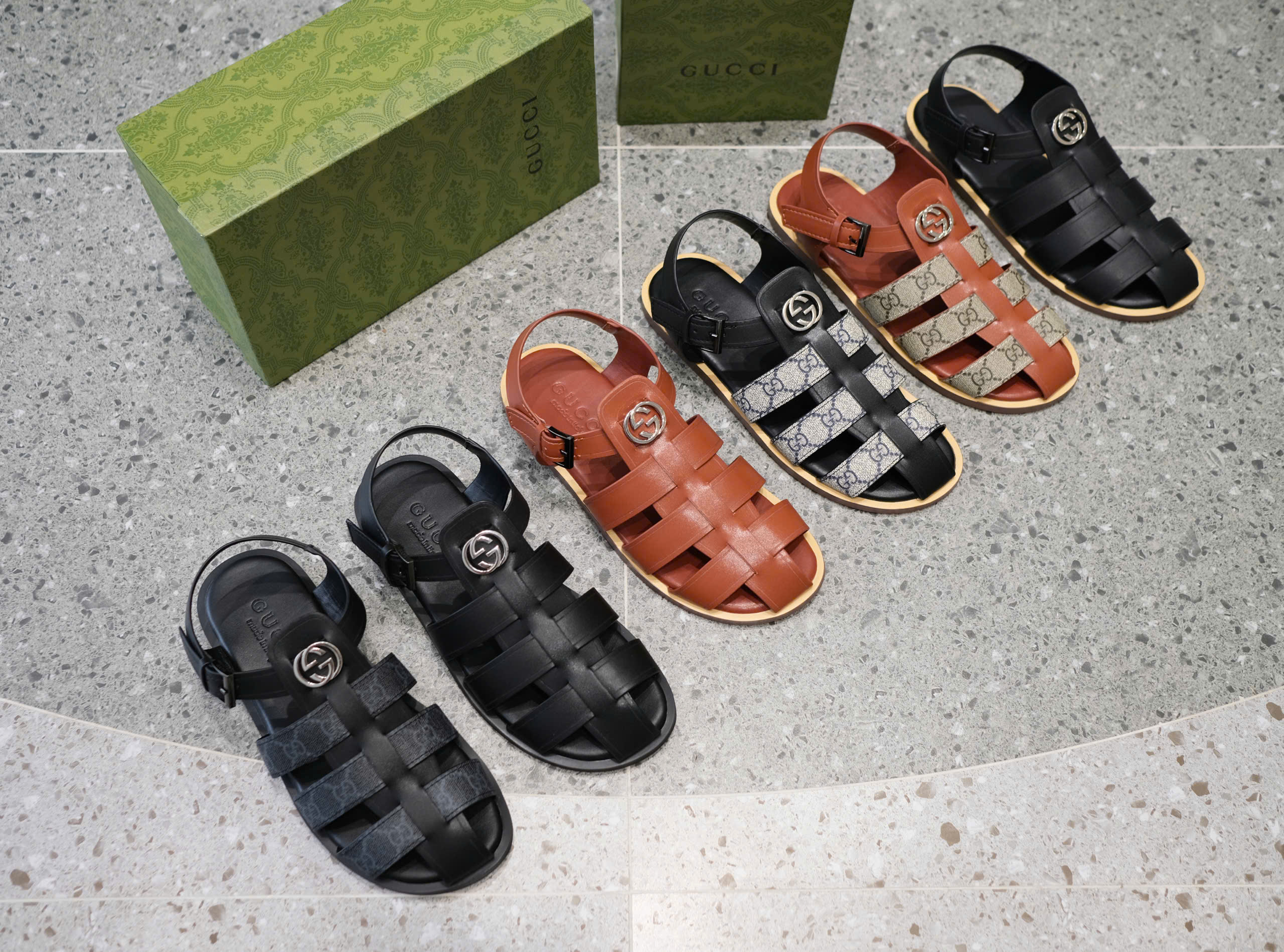 Dép rọ sandal Gucci GC các mẫu Like Auth on web fullbox bill thẻ HG