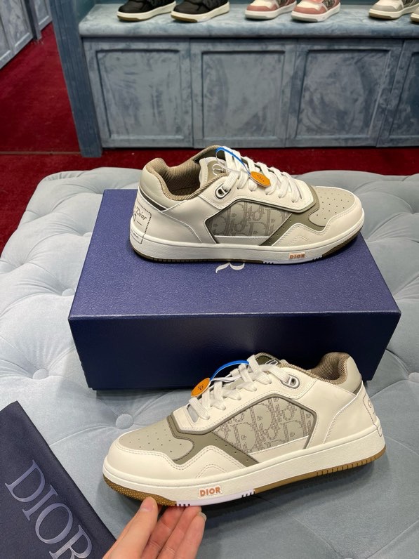 Giày sneaker Dior CD B27 Xám phối Xanh rêu họa tiết logo sườn Like Auth Fullbox Phụ Kiện VTN