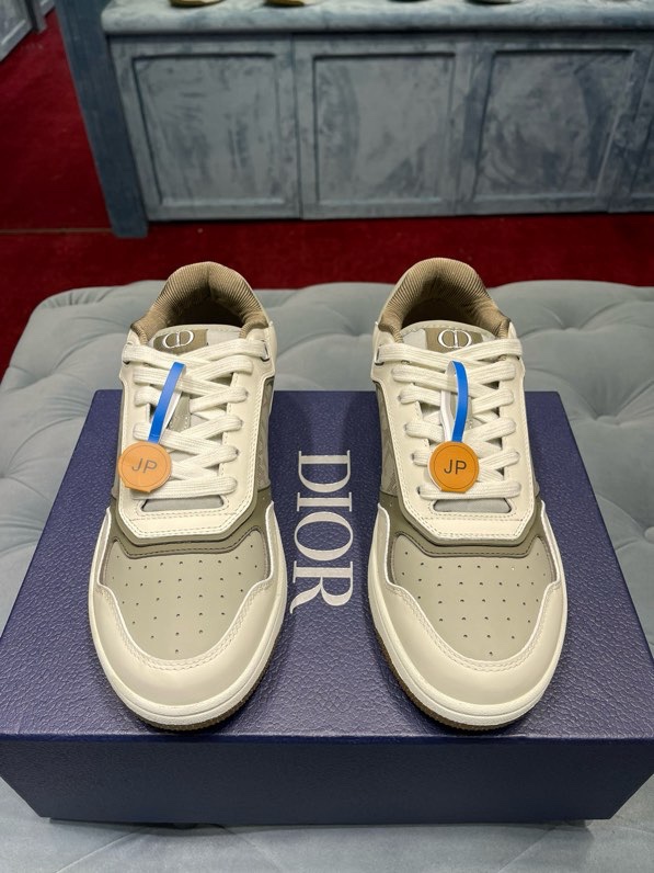 Giày sneaker Dior CD B27 Xám phối Xanh rêu họa tiết logo sườn Like Auth Fullbox Phụ Kiện VTN