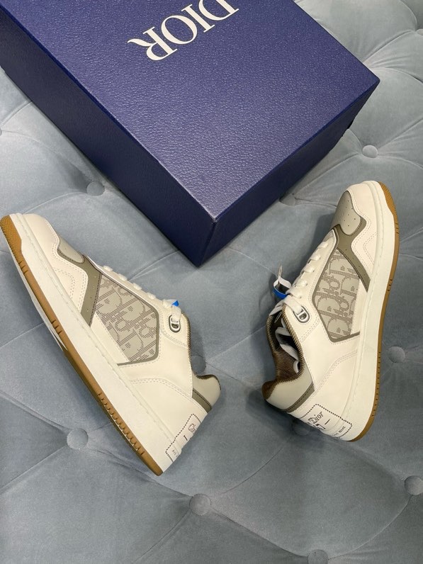 Giày sneaker Dior CD B27 Xám phối Xanh rêu họa tiết logo sườn Like Auth Fullbox Phụ Kiện VTN