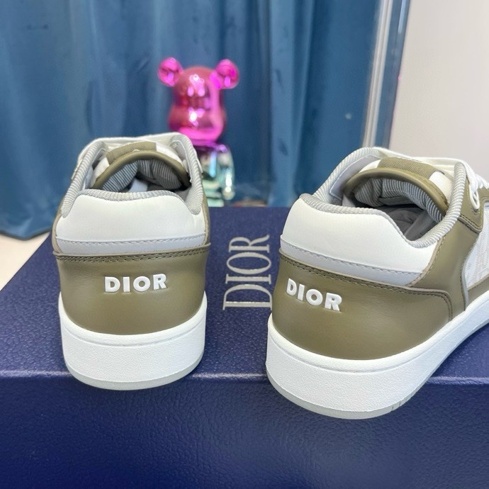 Giày sneaker Dior CD B27 Xanh rêu phối Trắng họa tiết logo sườn Like Auth Fullbox Phụ Kiện VTN