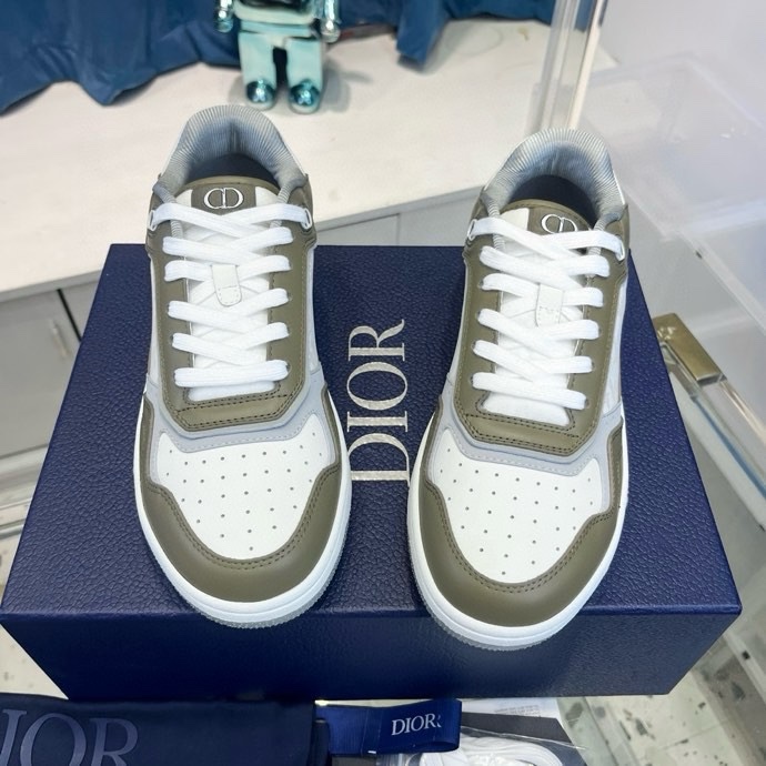 Giày sneaker Dior CD B27 Xanh rêu phối Trắng họa tiết logo sườn Like Auth Fullbox Phụ Kiện VTN