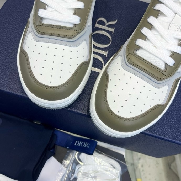 Giày sneaker Dior CD B27 Xanh rêu phối Trắng họa tiết logo sườn Like Auth Fullbox Phụ Kiện VTN