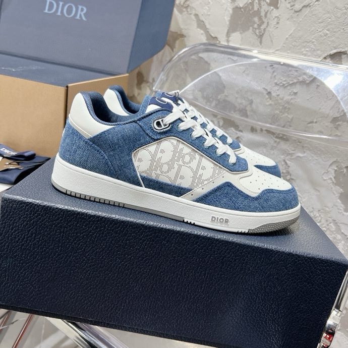 Giày sneaker Dior CD B27 Xanh dương phối Trắng họa tiết logo Xám sườn Like Auth Fullbox Phụ Kiện VTN