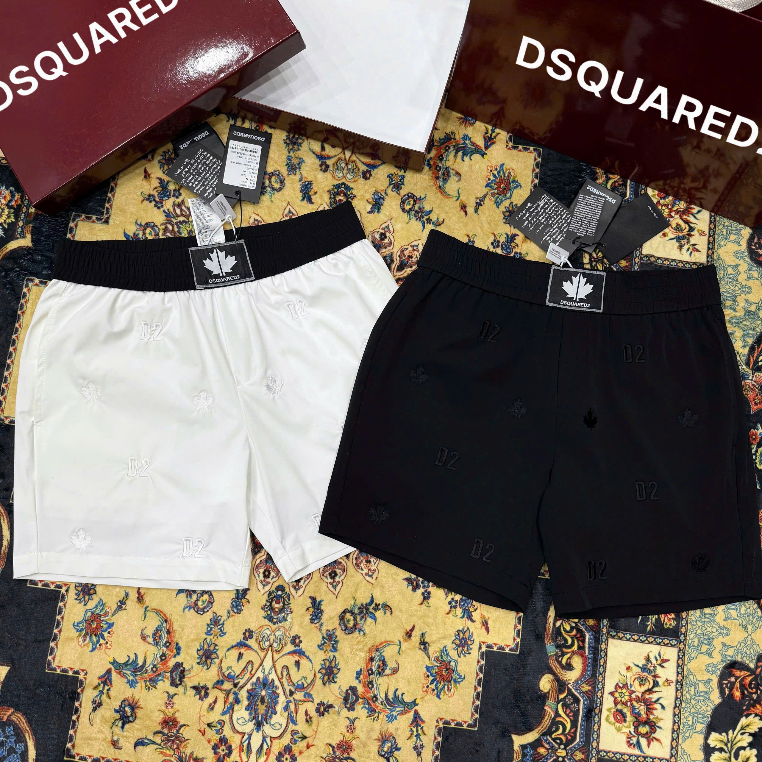 Quần short gió Dsquared2 DSQ2  logo D2 lá thêu Like Auth 1-1 on web CD MK