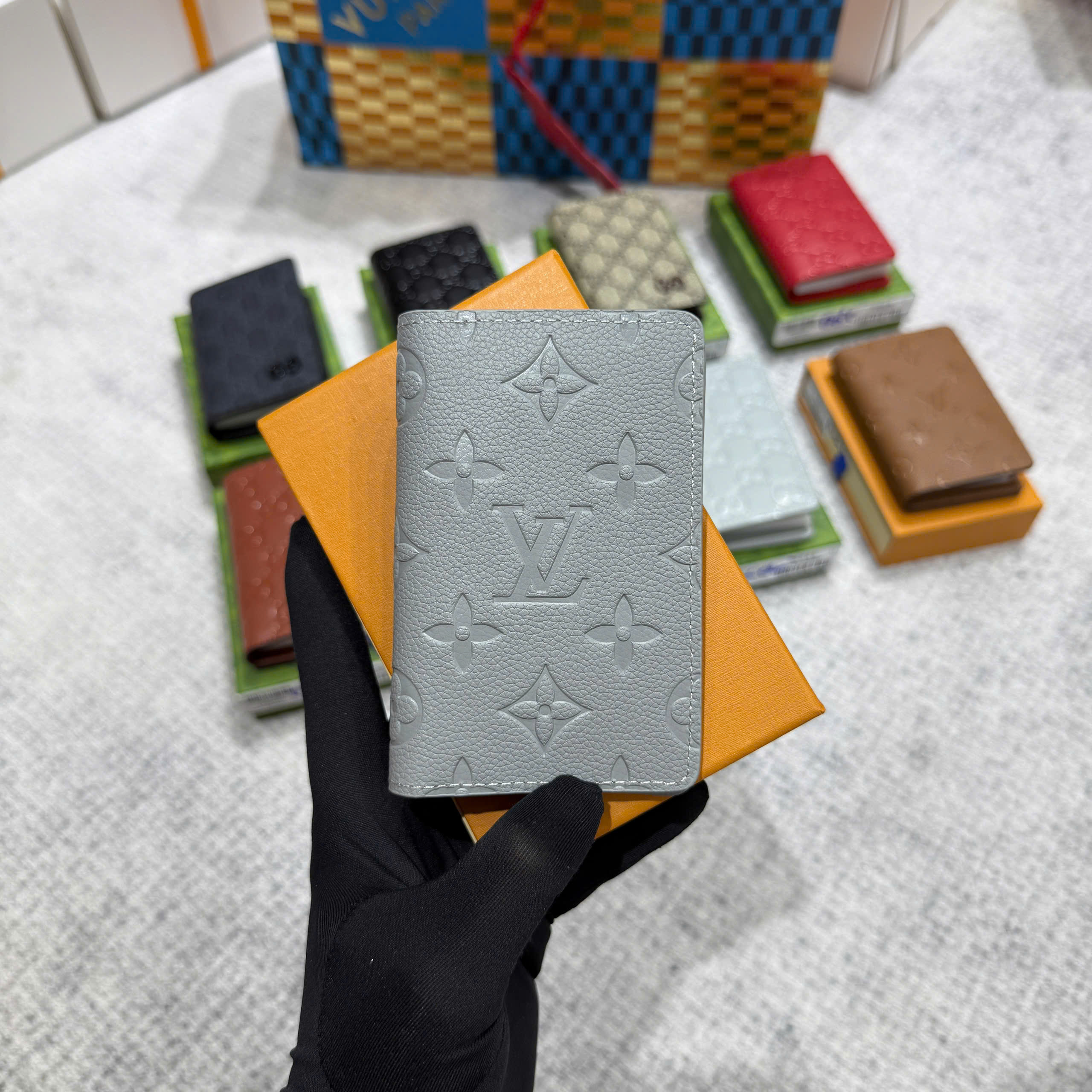 Ví thẻ các mẫu họa tiết vân dập chìm Like Auth fullbox túi thẻ phụ kiện PLD