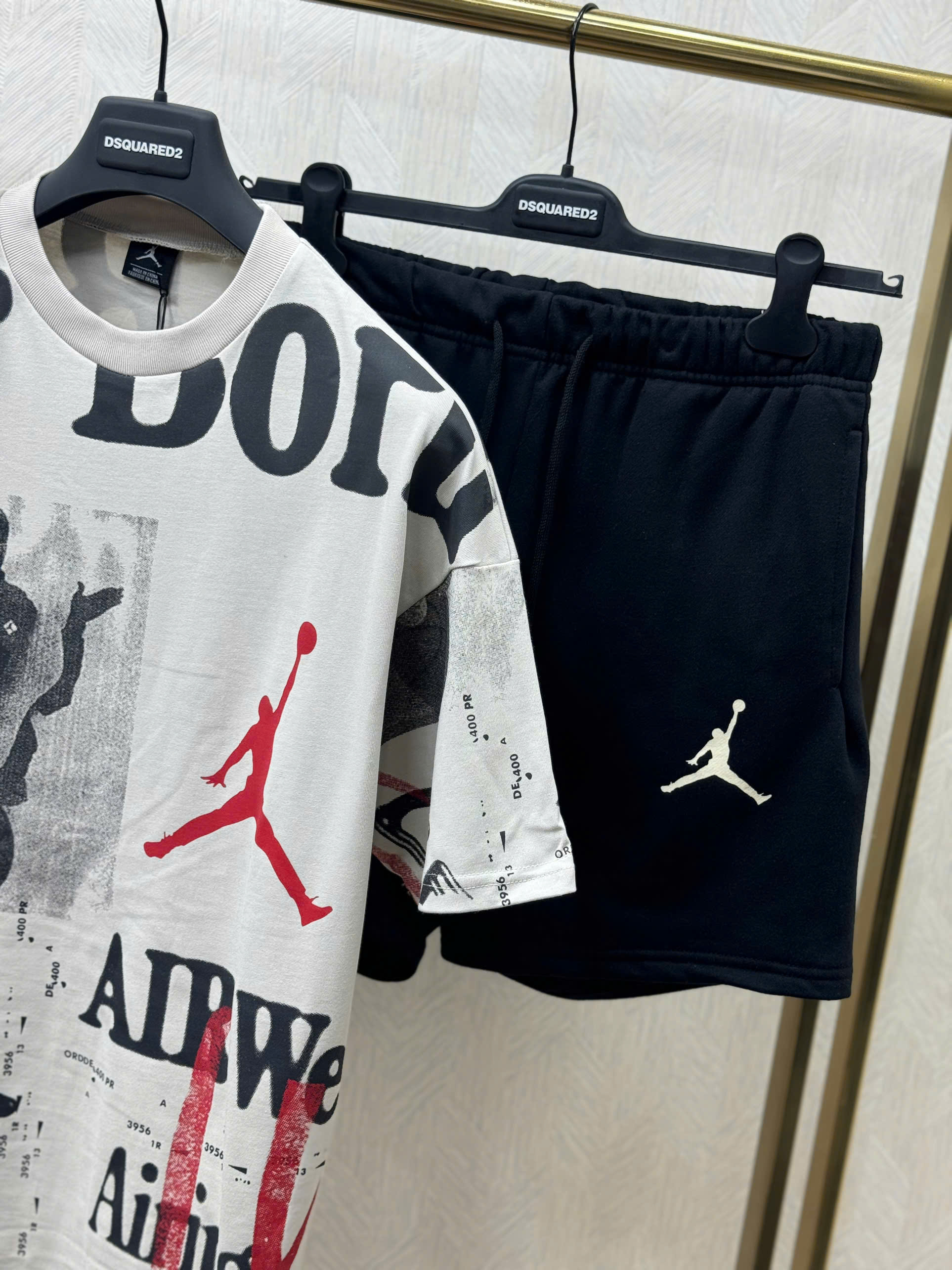 Bộ, Set hè Nike Jordan họa tiết chữ Đỏ Đen Like Auth on web NV