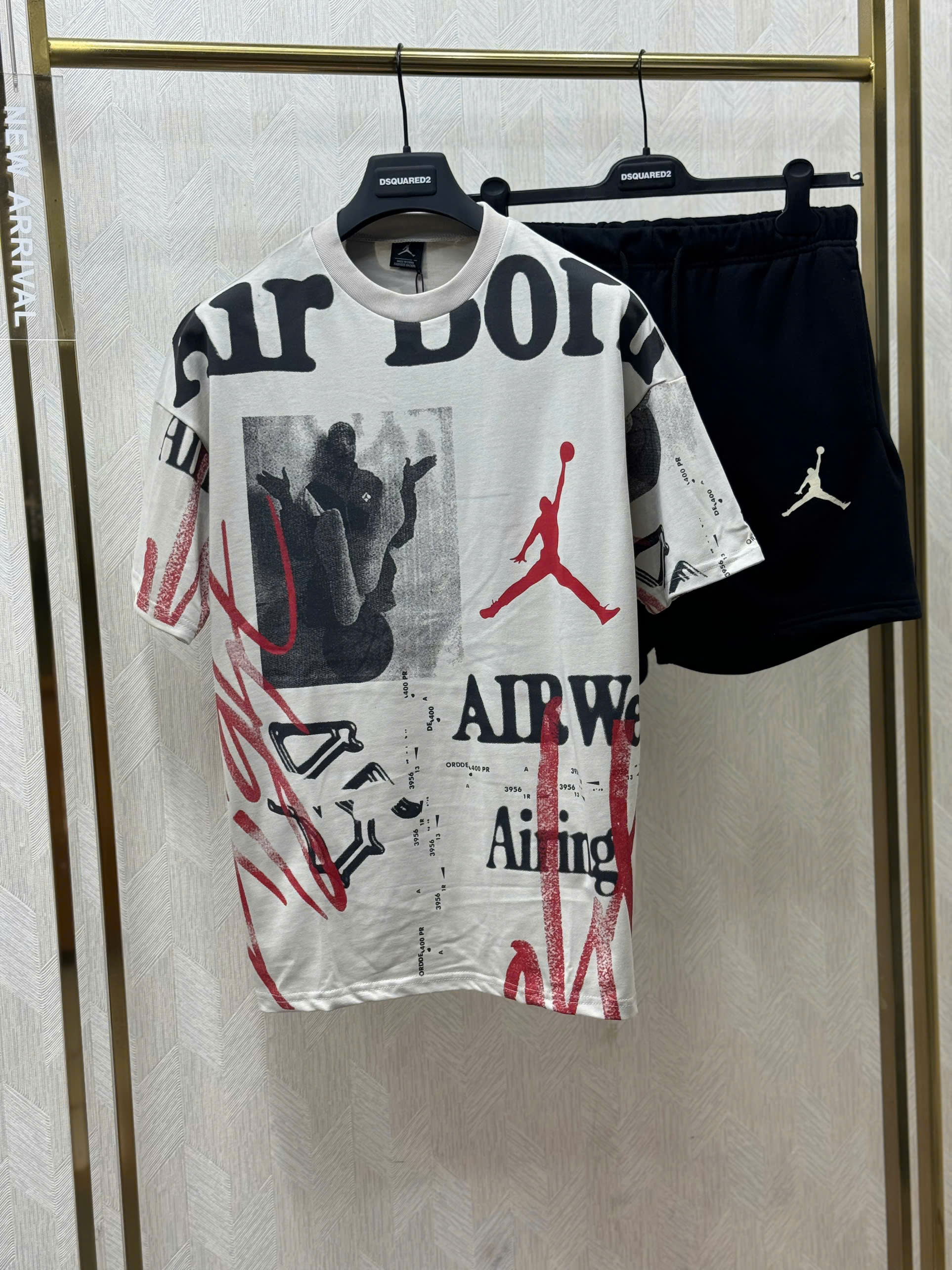 Bộ, Set hè Nike Jordan họa tiết chữ Đỏ Đen Like Auth on web NV