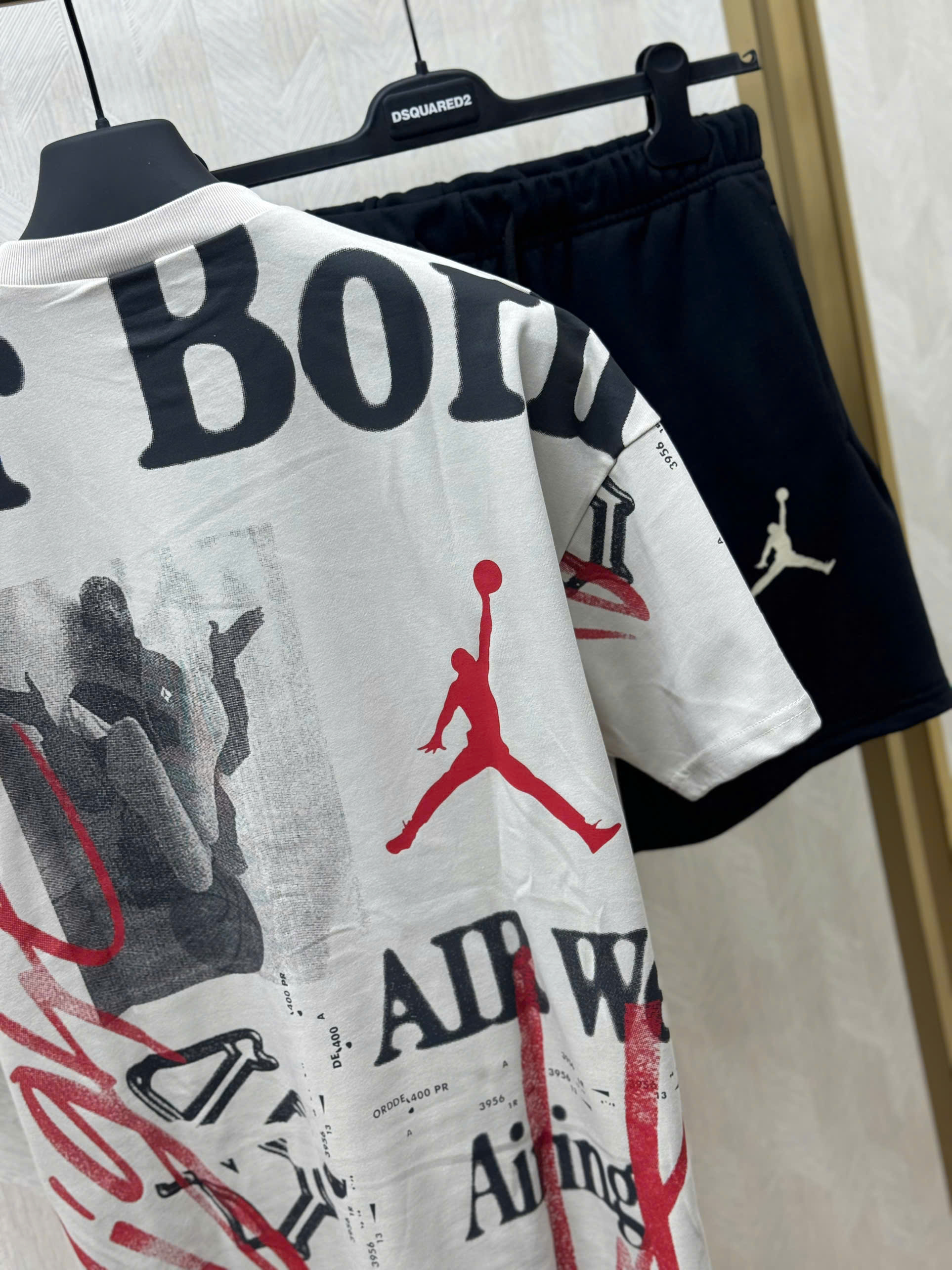 Bộ, Set hè Nike Jordan họa tiết chữ Đỏ Đen Like Auth on web NV