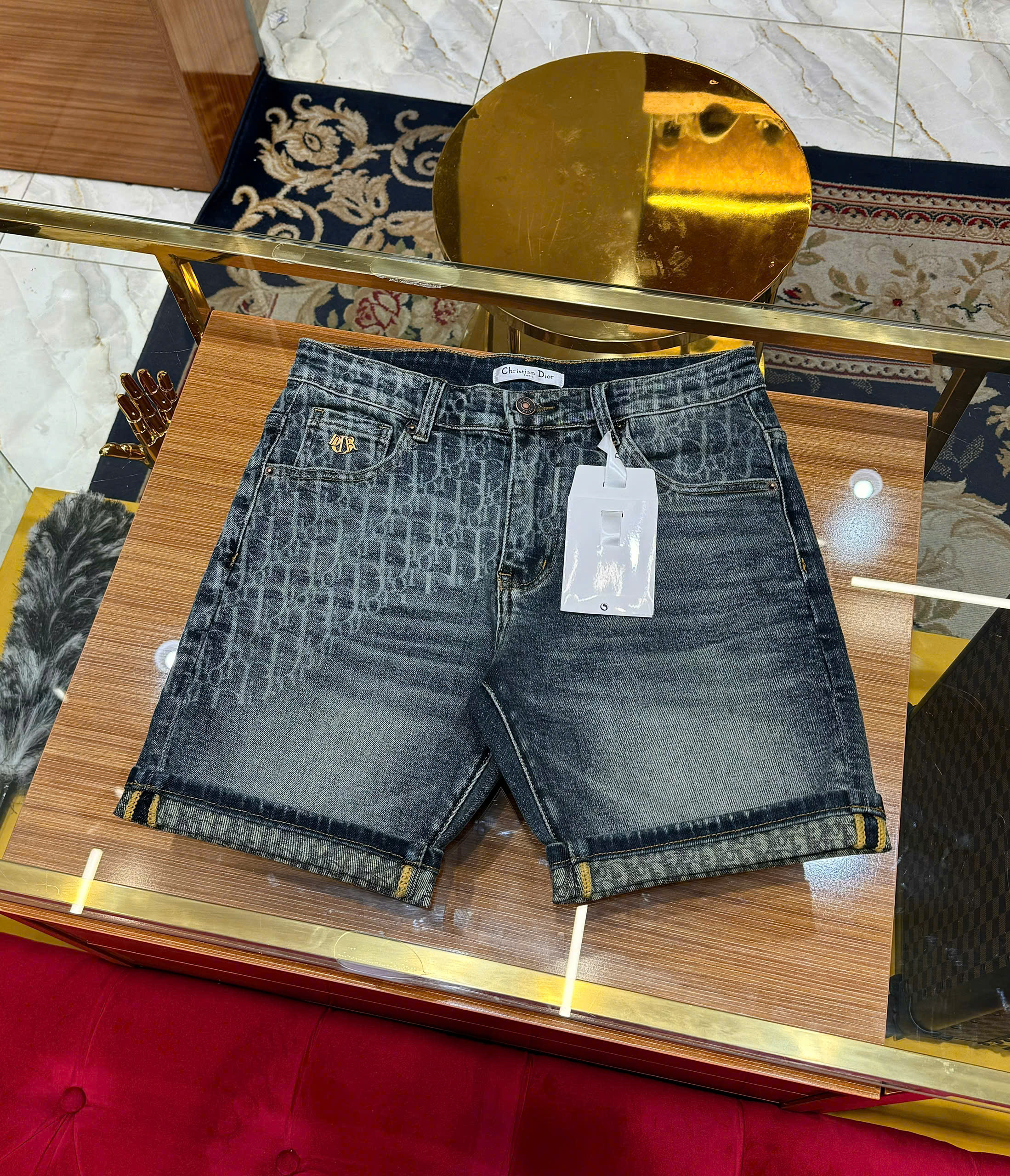Quần short gió Dior CD Xanh họa tiết logo chữ Like Auth 1-1 on web CD