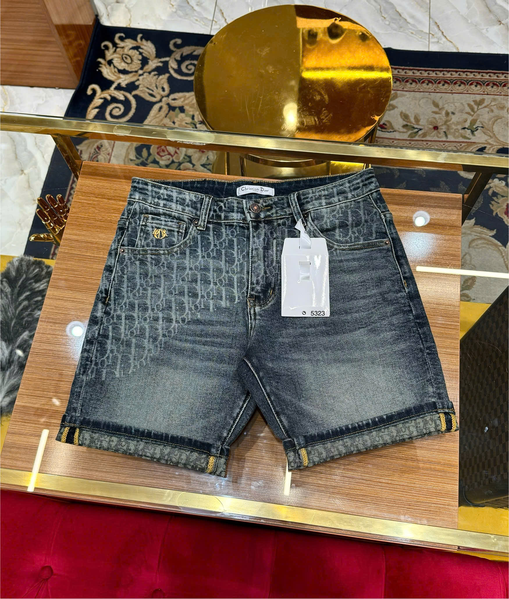 Quần short gió Dior CD Xanh họa tiết logo chữ Like Auth 1-1 on web CD