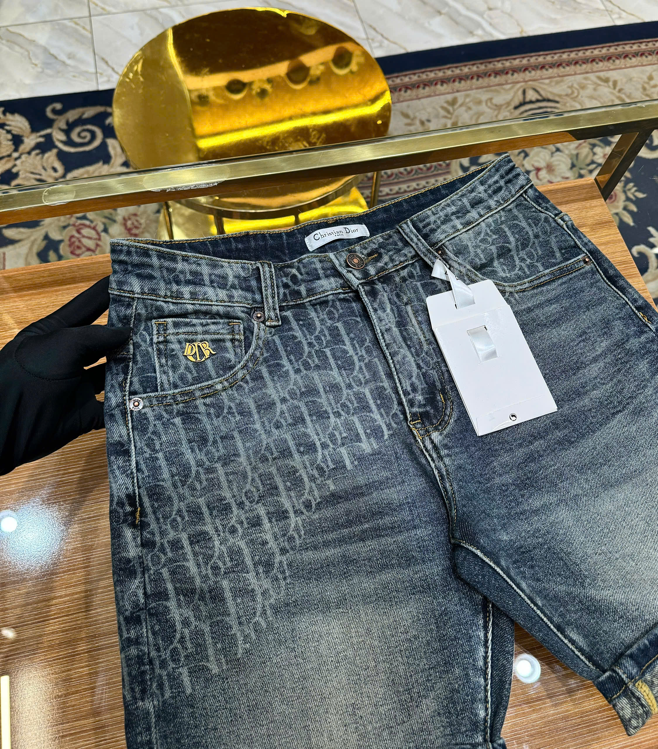 Quần short gió Dior CD Xanh họa tiết logo chữ Like Auth 1-1 on web CD