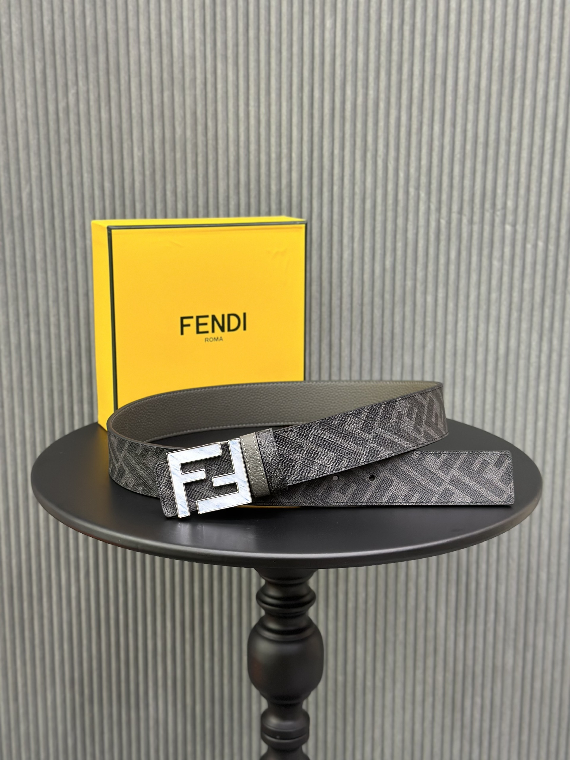 Thắt lưng, dây nịt, belt Fendi FF họa tiết logo mặt FF size 85-105cm Like Auth 1-1 on web fullbox VTN