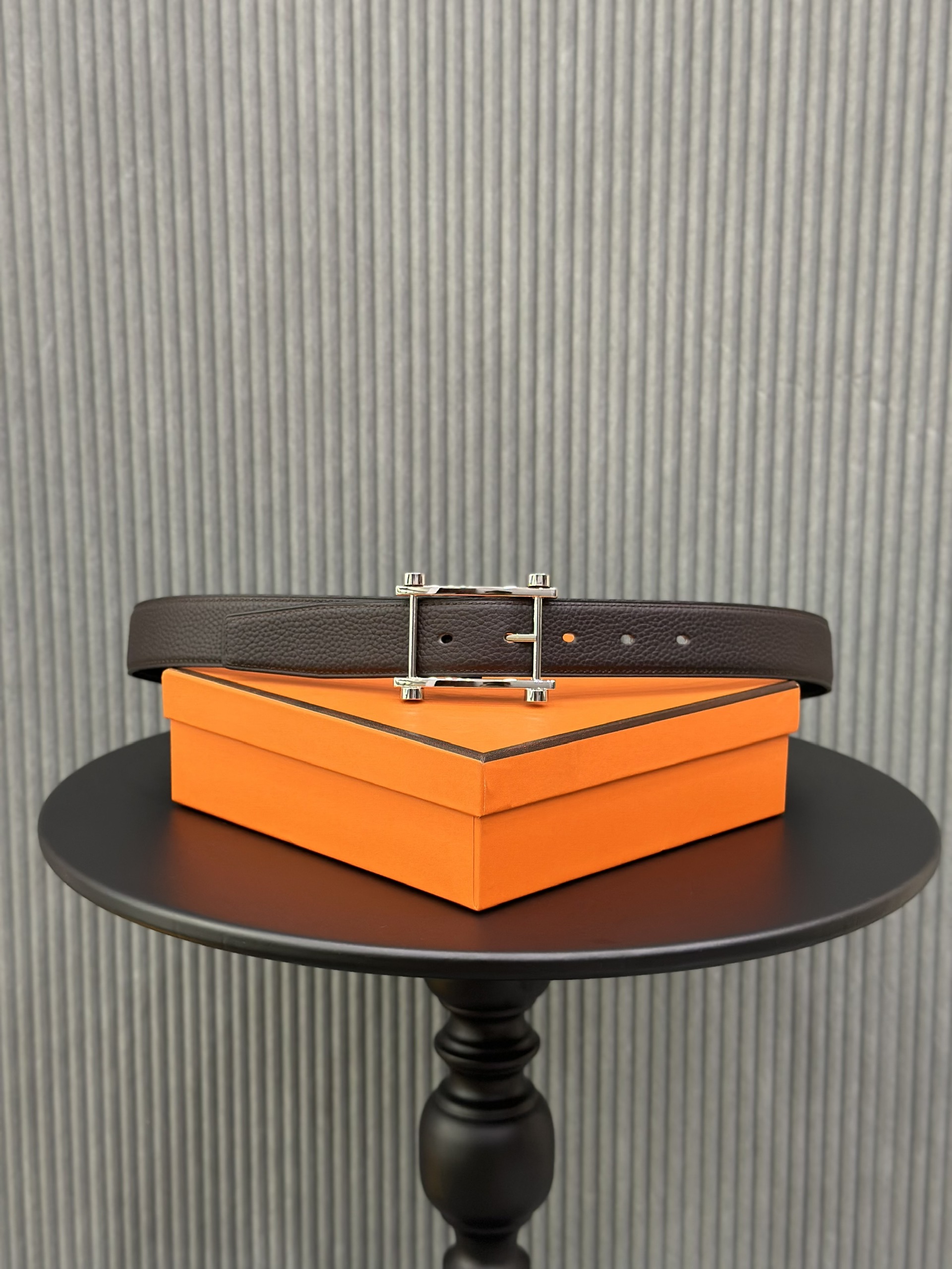 Thắt lưng, dây nịt, belt Hermes Nâu sần mặt móc cài vuông size 85-105cm Like Auth 1-1 on web fullbox VTN
