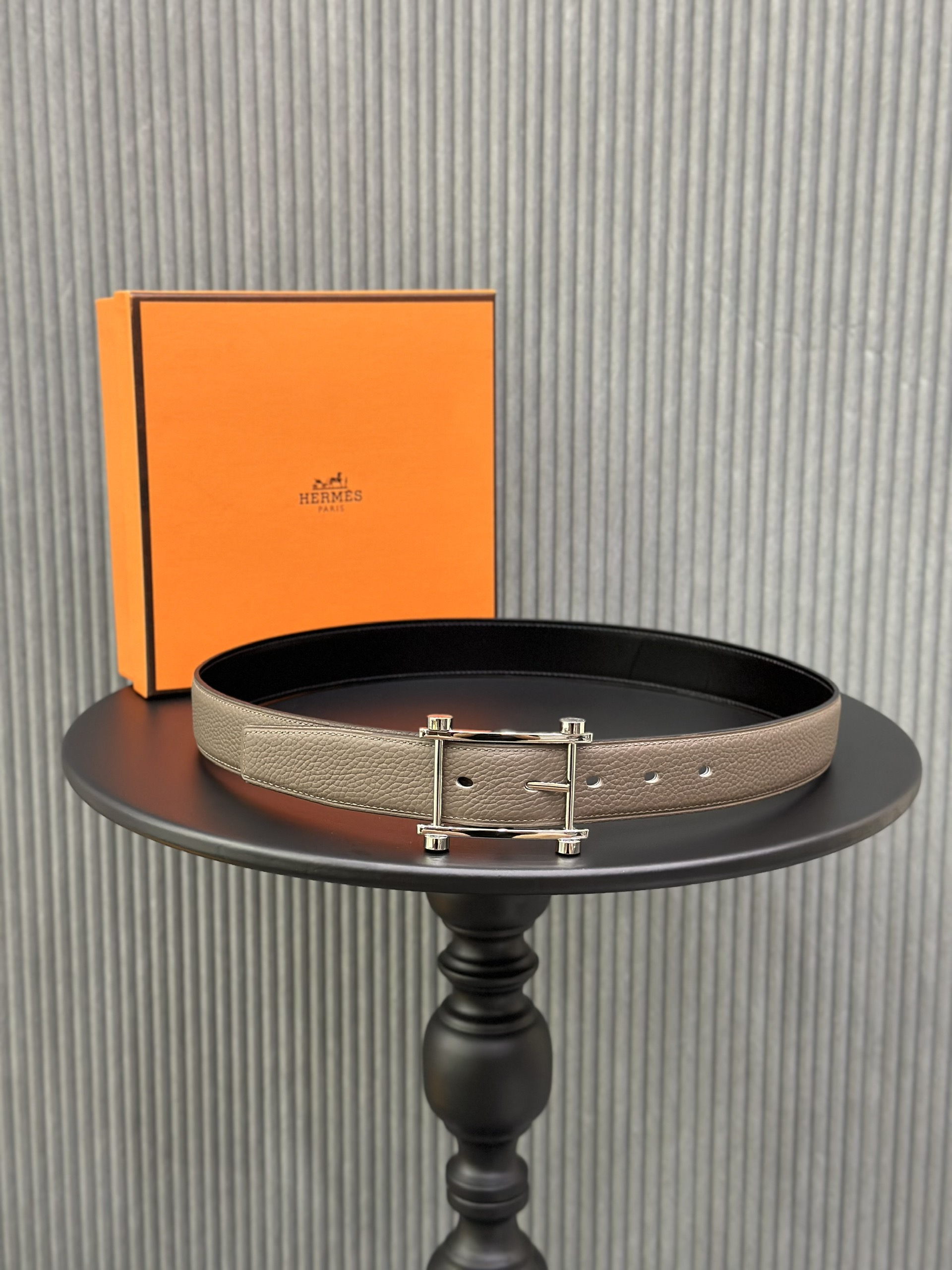 Thắt lưng, dây nịt, belt Hermes Nâu sần mặt móc cài vuông size 85-105cm Like Auth 1-1 on web fullbox VTN