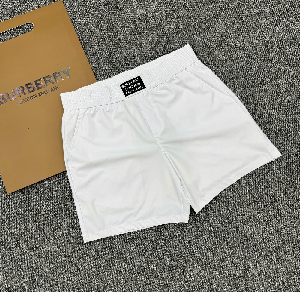 Quần short gió Burberry BBR trơn logo tag vuông thêu cạp Like Auth 1-1 on web MK