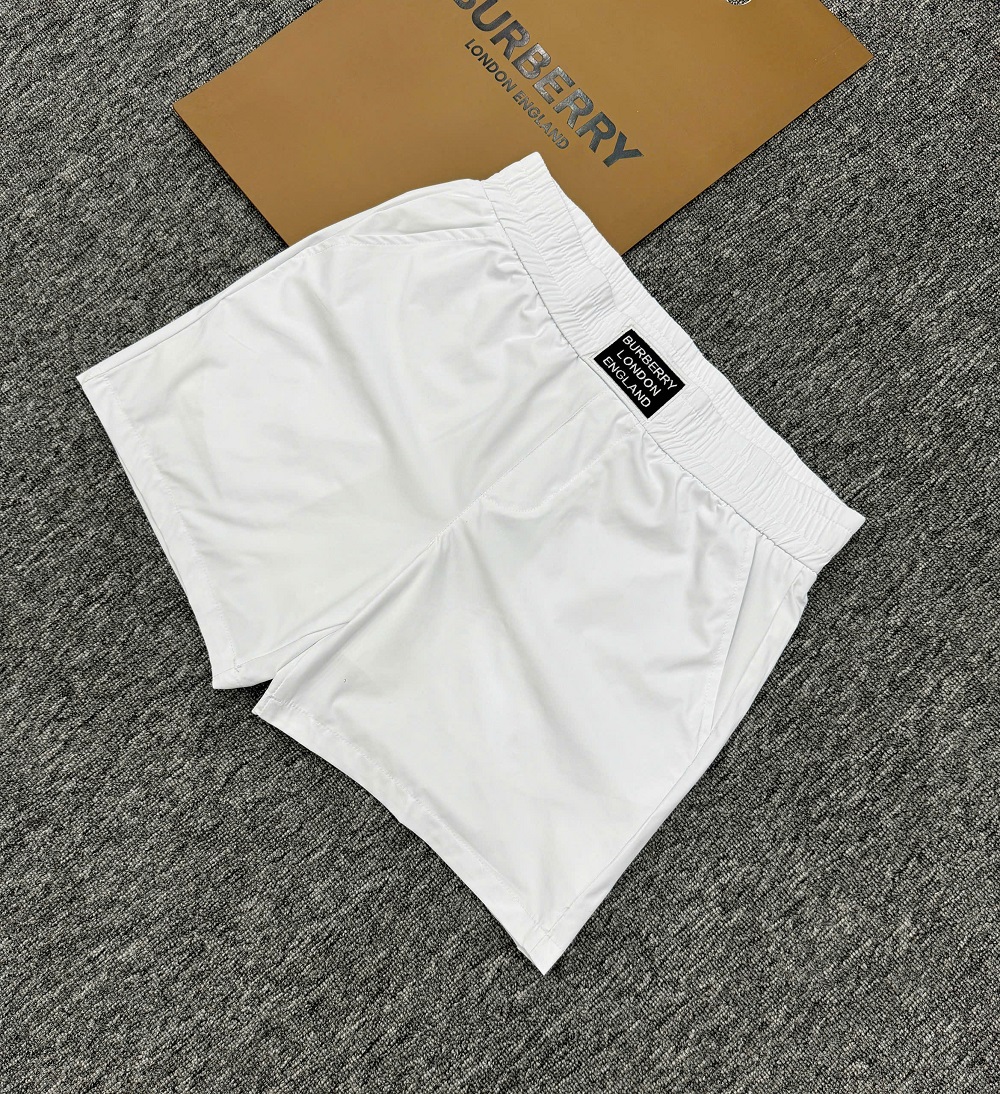 Quần short gió Burberry BBR trơn logo tag vuông thêu cạp Like Auth 1-1 on web MK