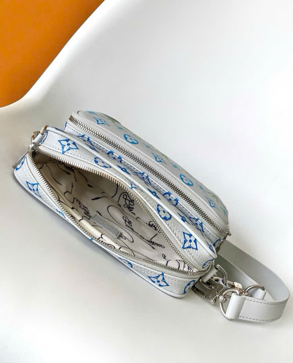 Túi đeo chéo Louis Vuitton LV Bạc họa tiết hoa vân logo loang màu size 25x17.5x11cm Like Auth on web fullbox bill thẻ PLD