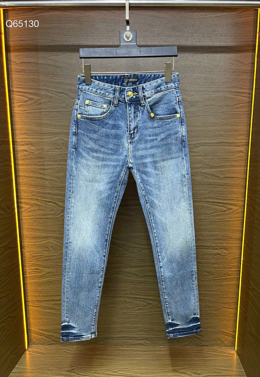Quần Jean Versace VS Xanh logo thêu túi sau Like Auth on web LK