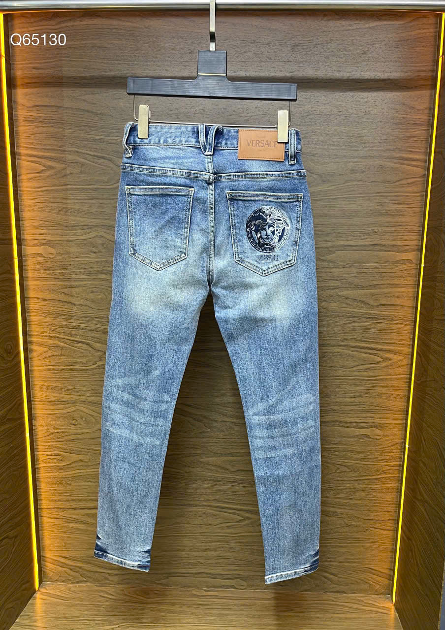 Quần Jean Versace VS Xanh logo thêu túi sau Like Auth on web LK