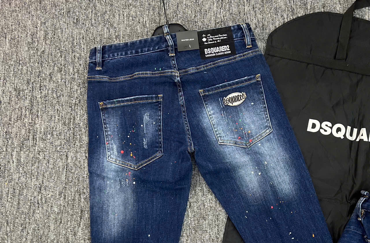Quần Jean Dsquared2 DSQ2 Xanh rách mài vẩy sơn full Like Auth on web LK