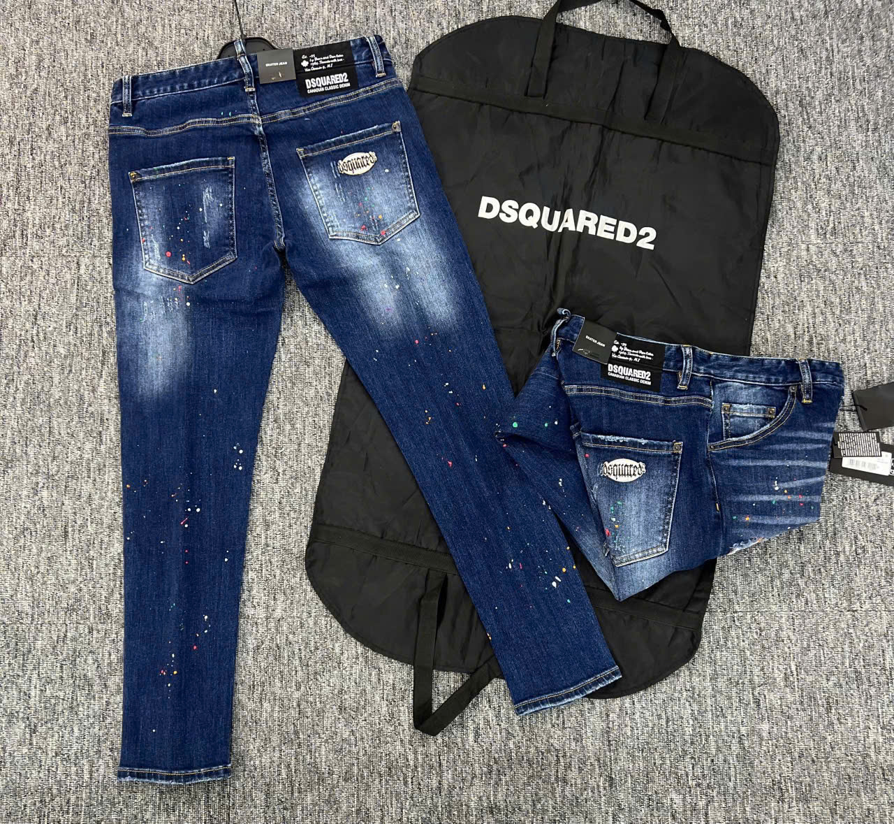 Quần Jean Dsquared2 DSQ2 Xanh rách mài vẩy sơn full Like Auth on web LK