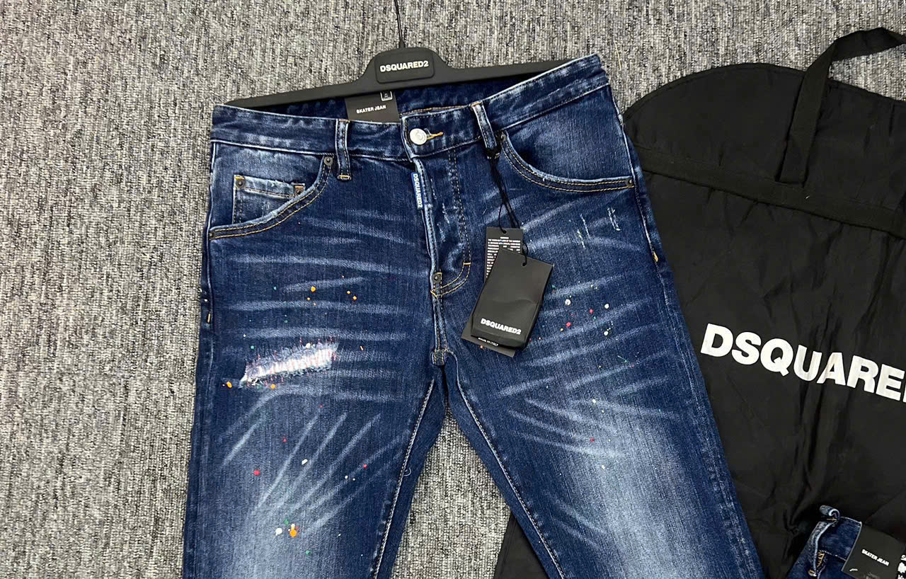 Quần Jean Dsquared2 DSQ2 Xanh rách mài vẩy sơn full Like Auth on web LK