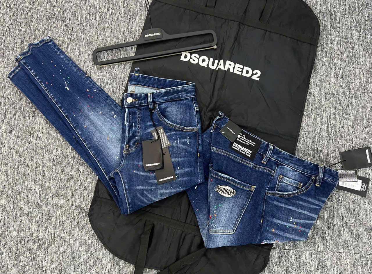 Quần Jean Dsquared2 DSQ2 Xanh rách mài vẩy sơn full Like Auth on web LK