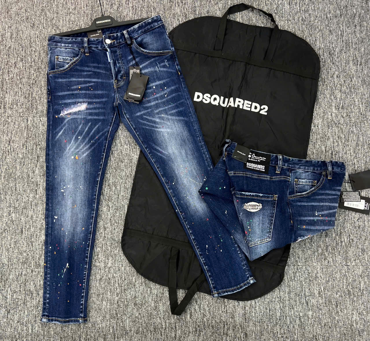 Quần Jean Dsquared2 DSQ2 Xanh rách mài vẩy sơn full Like Auth on web LK