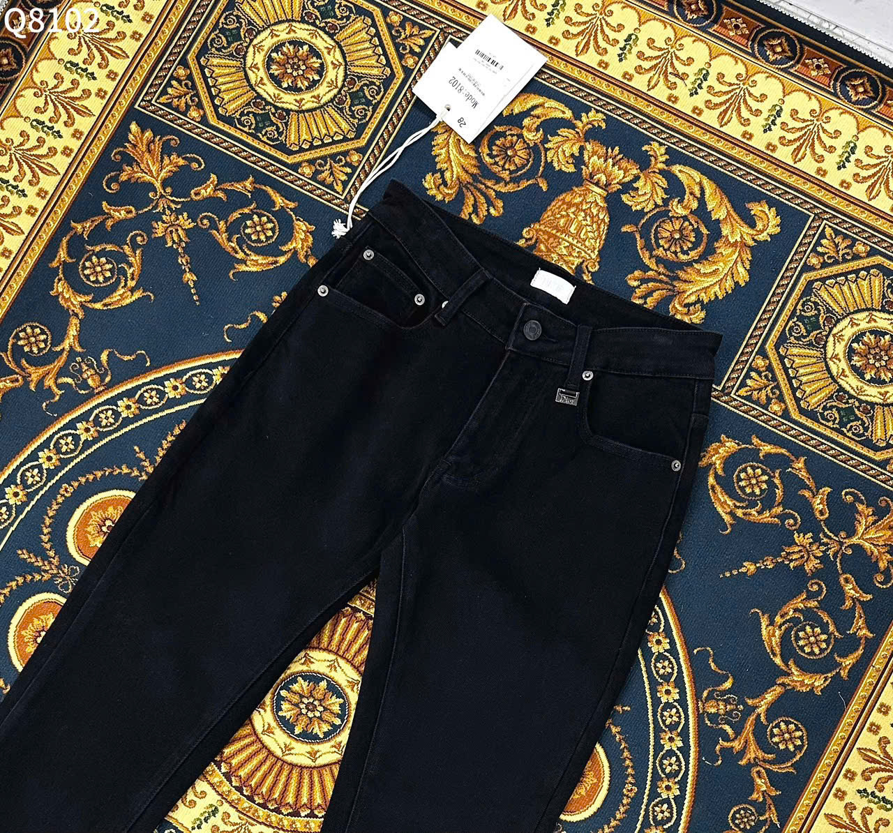 Quần Jean ống suông Dior CD Đen trơn Like Auth on web LK