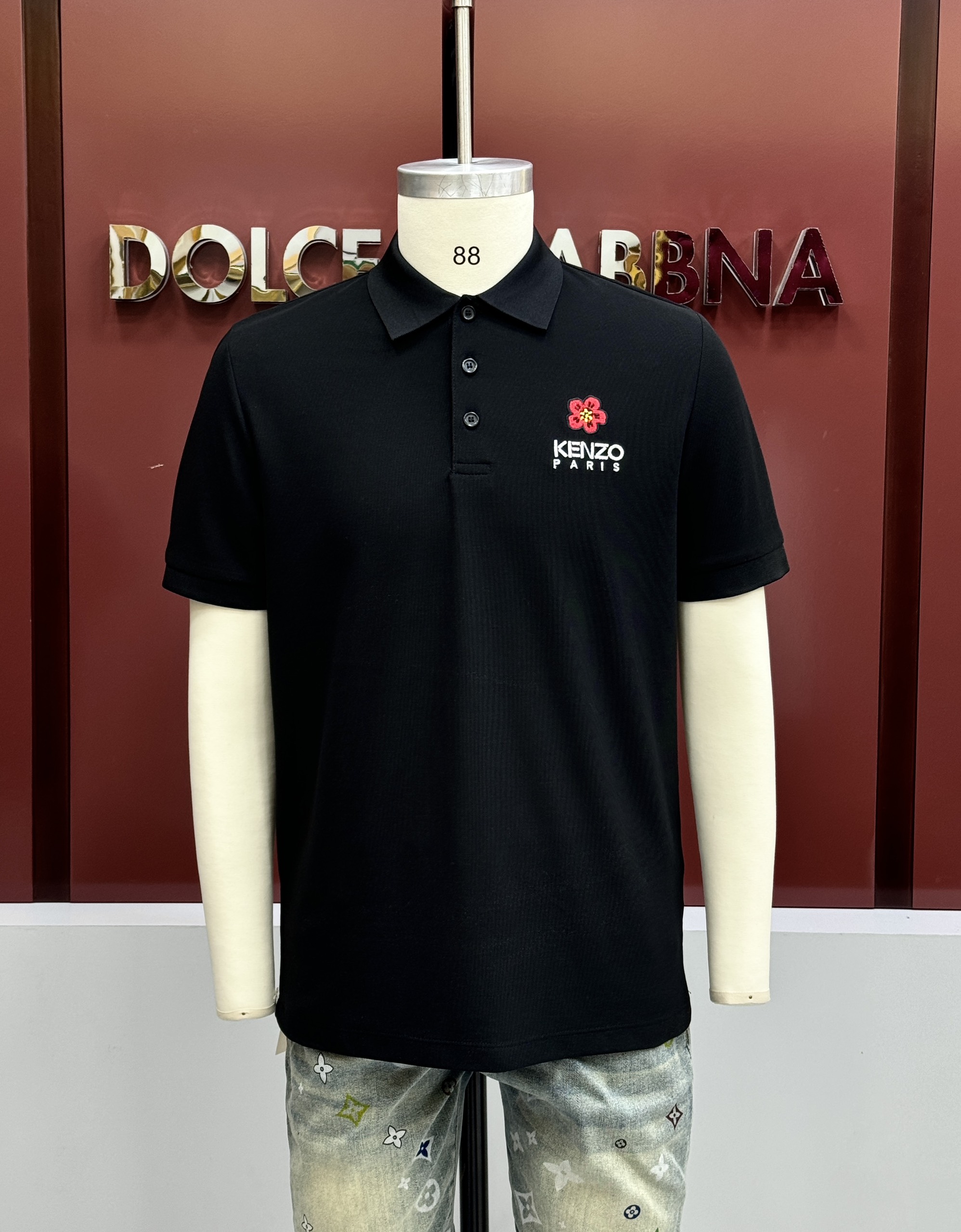Áo polo Kenzo KZ logo chữ Hoa thêu ngực Like Auth 1-1 on web CD
