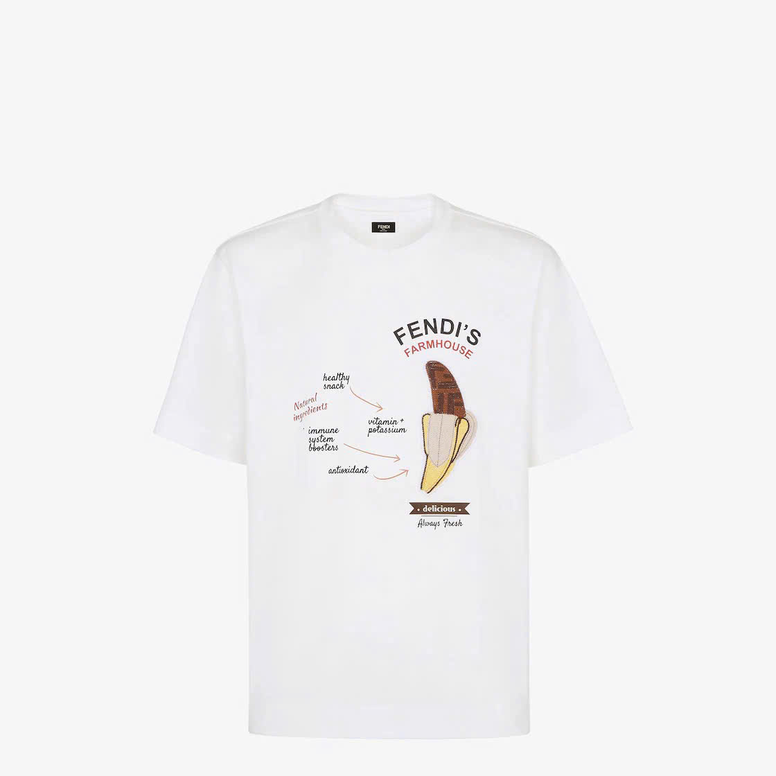 Áo phông T-shirt Fendi FF họa tiết chữ Chuối Like Auth on web