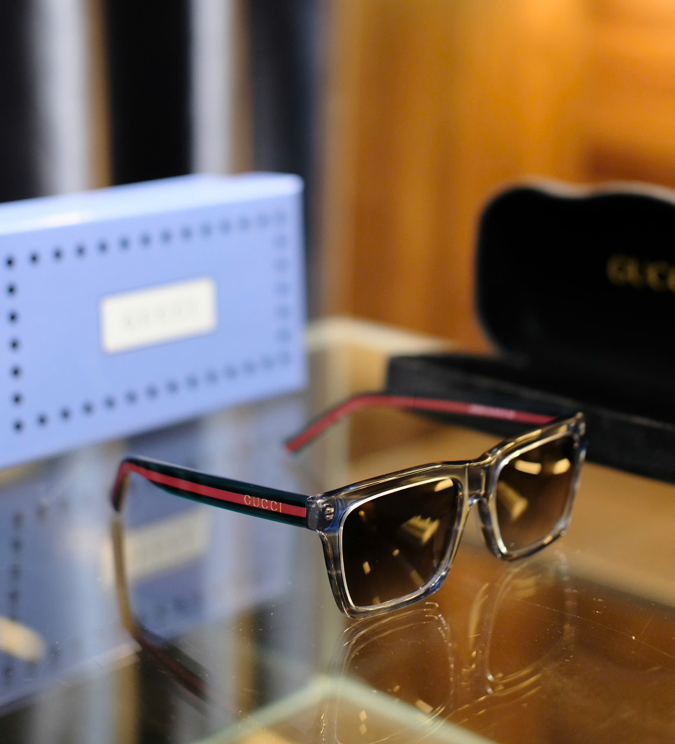 Kính mắt thời trang Gucci GC logo chữ gọng Xanh Đỏ Like Auth on web fullbox DDT