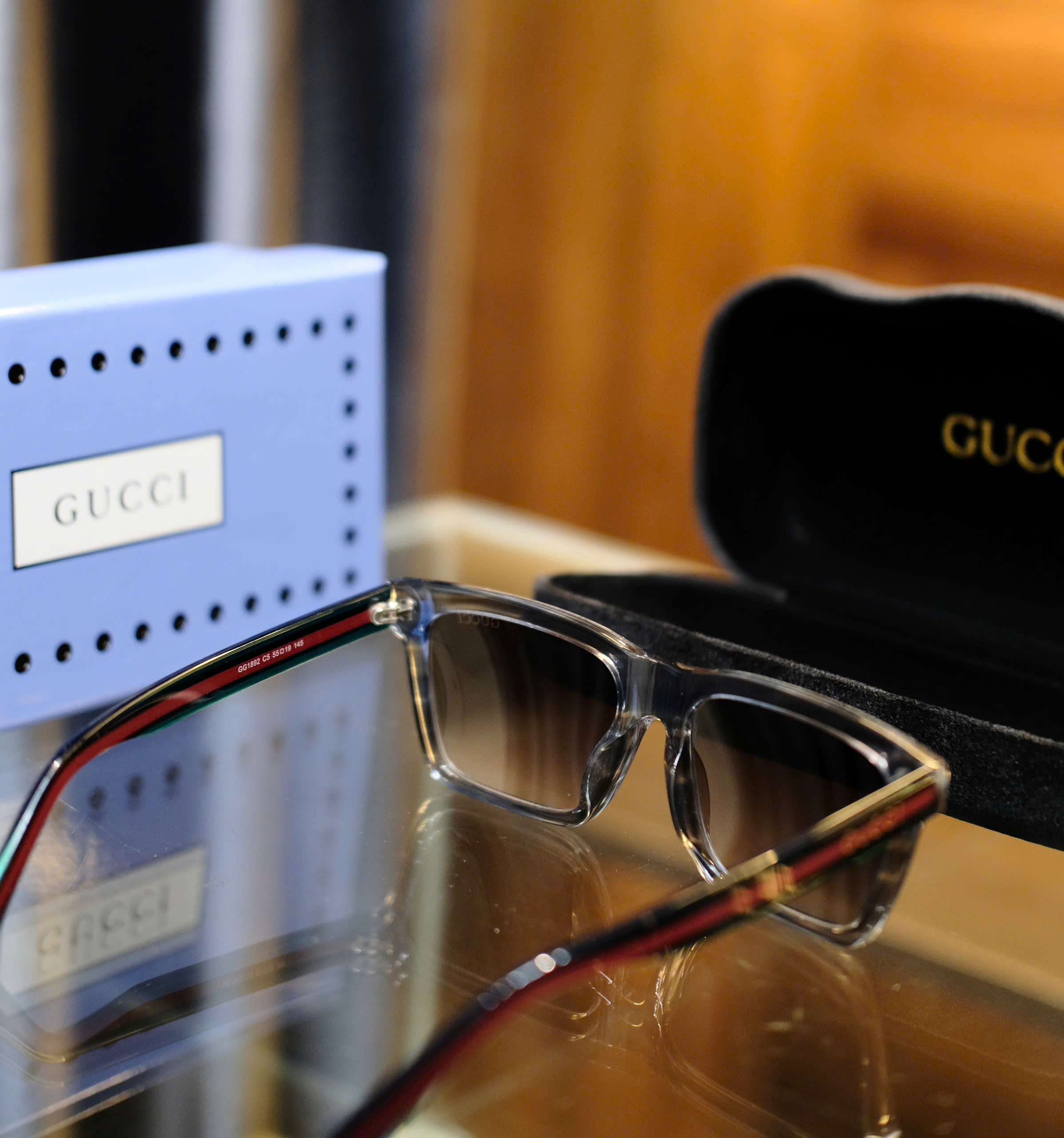 Kính mắt thời trang Gucci GC logo chữ gọng Xanh Đỏ Like Auth on web fullbox DDT