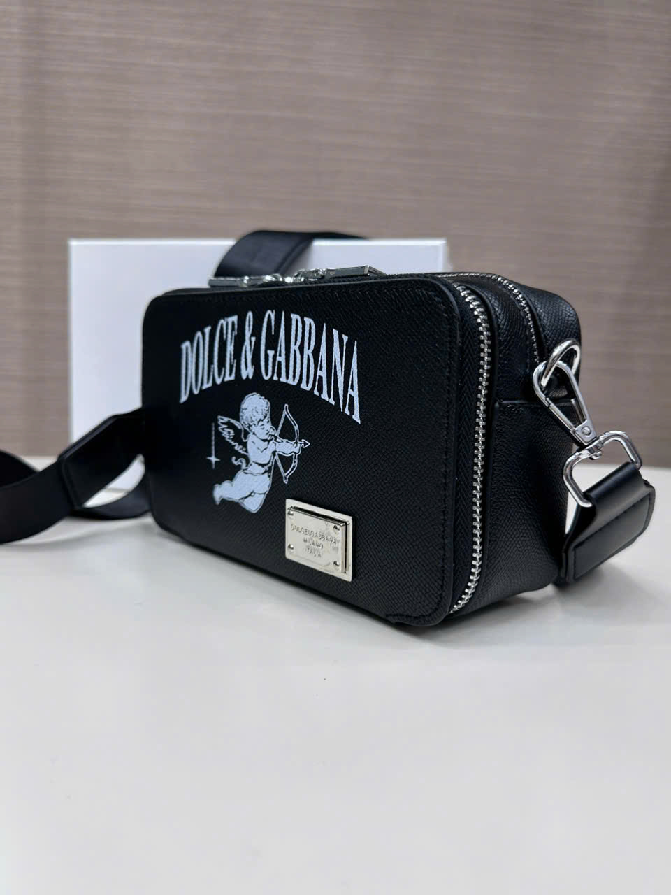 Túi đeo chéo Dolce Gabbana DG Đen họa tiết thiên thần Like Auth on web fullbox bill thẻ LK