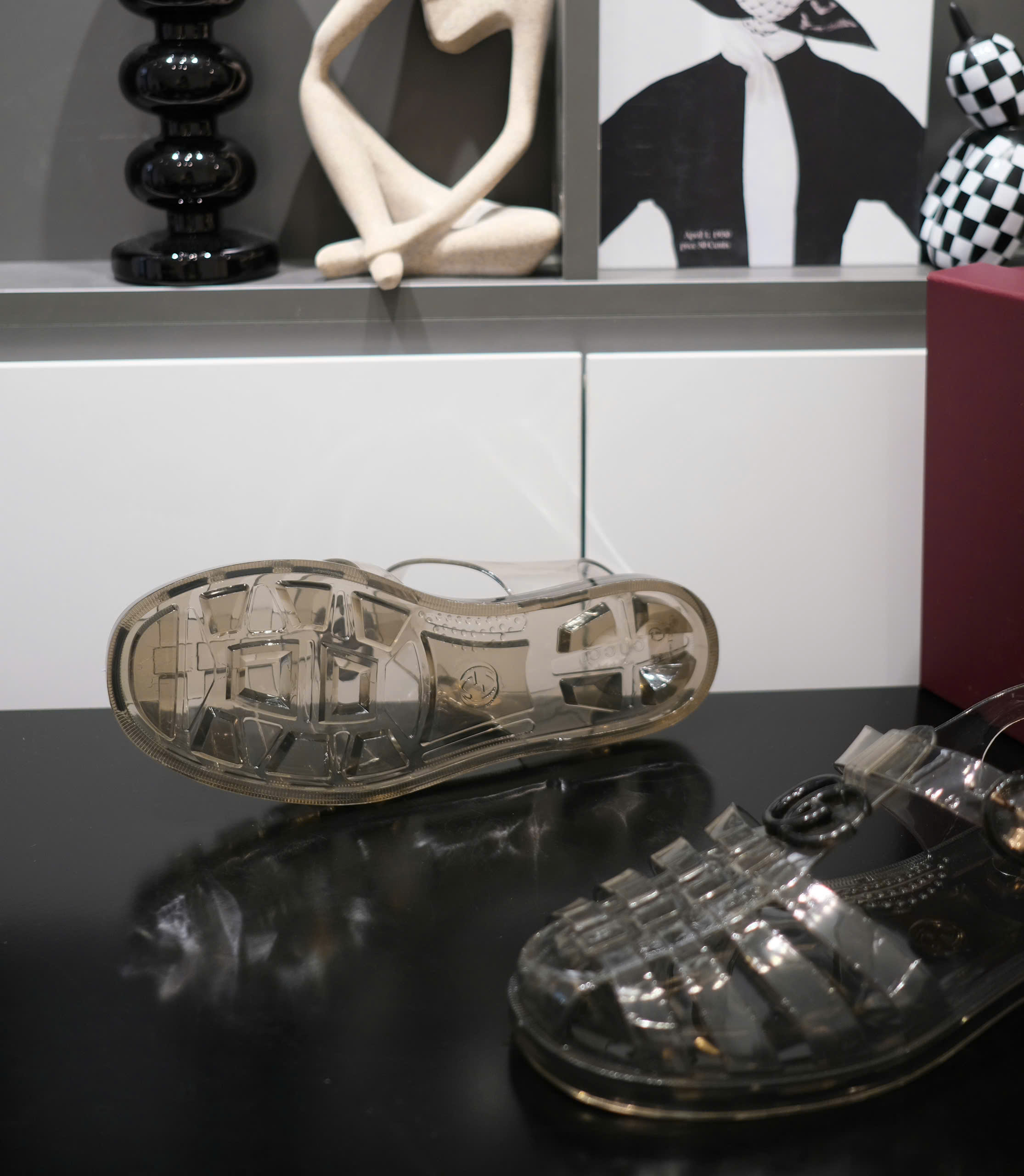Dép rọ sandal Gucci GC Trắng trong trơn Like Auth on web fullbox bill thẻ