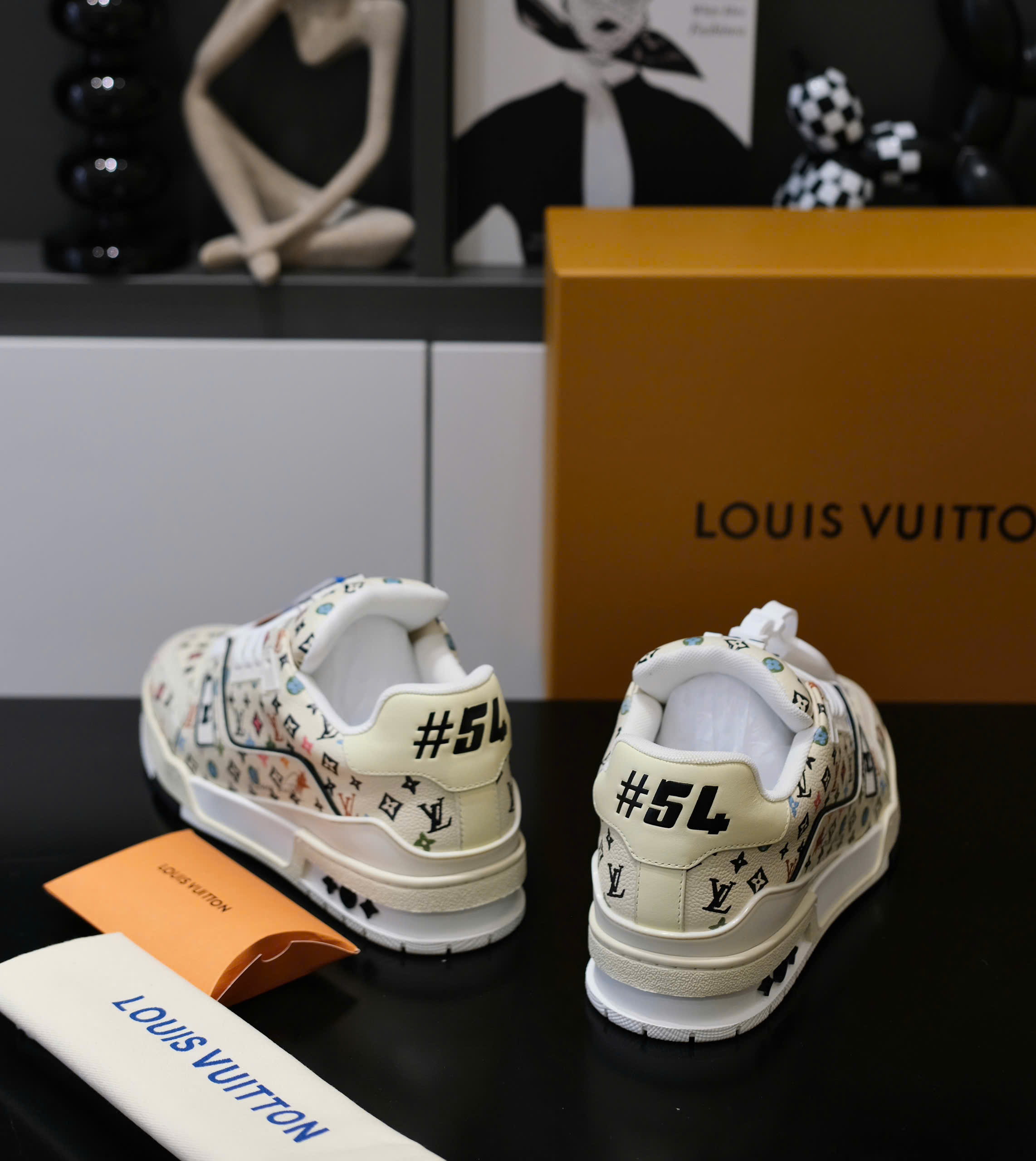 Giày sneaker Louis Vuitton LV 54 Be họa tiết hoa vân màu sắc full Like Auth Fullbox Phụ Kiện DDT